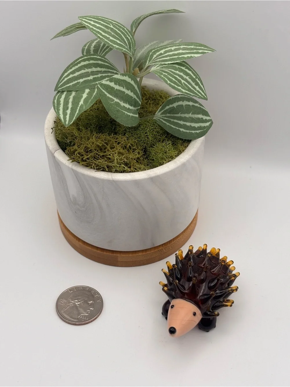 Hand-Crafted Miniature Glass Hedgehog Figurine, Animal Trinket